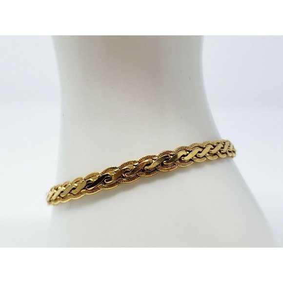 Napier Jewelry - Vintage 80s Signed Napier Gold Tone Twist Bracelet